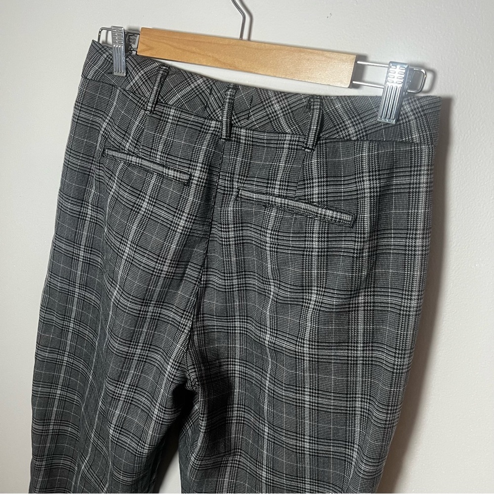 Abercrombie & Fitch Simone Grey Plaid High Rise Ankle Flare Trouser Pants Size M - Picture 6 of 9